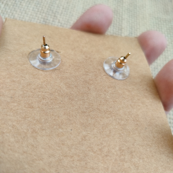 Gold and Red Statement Earrings - Picture 13 of 15